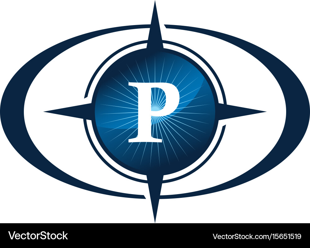 Insights guide initial p vector image