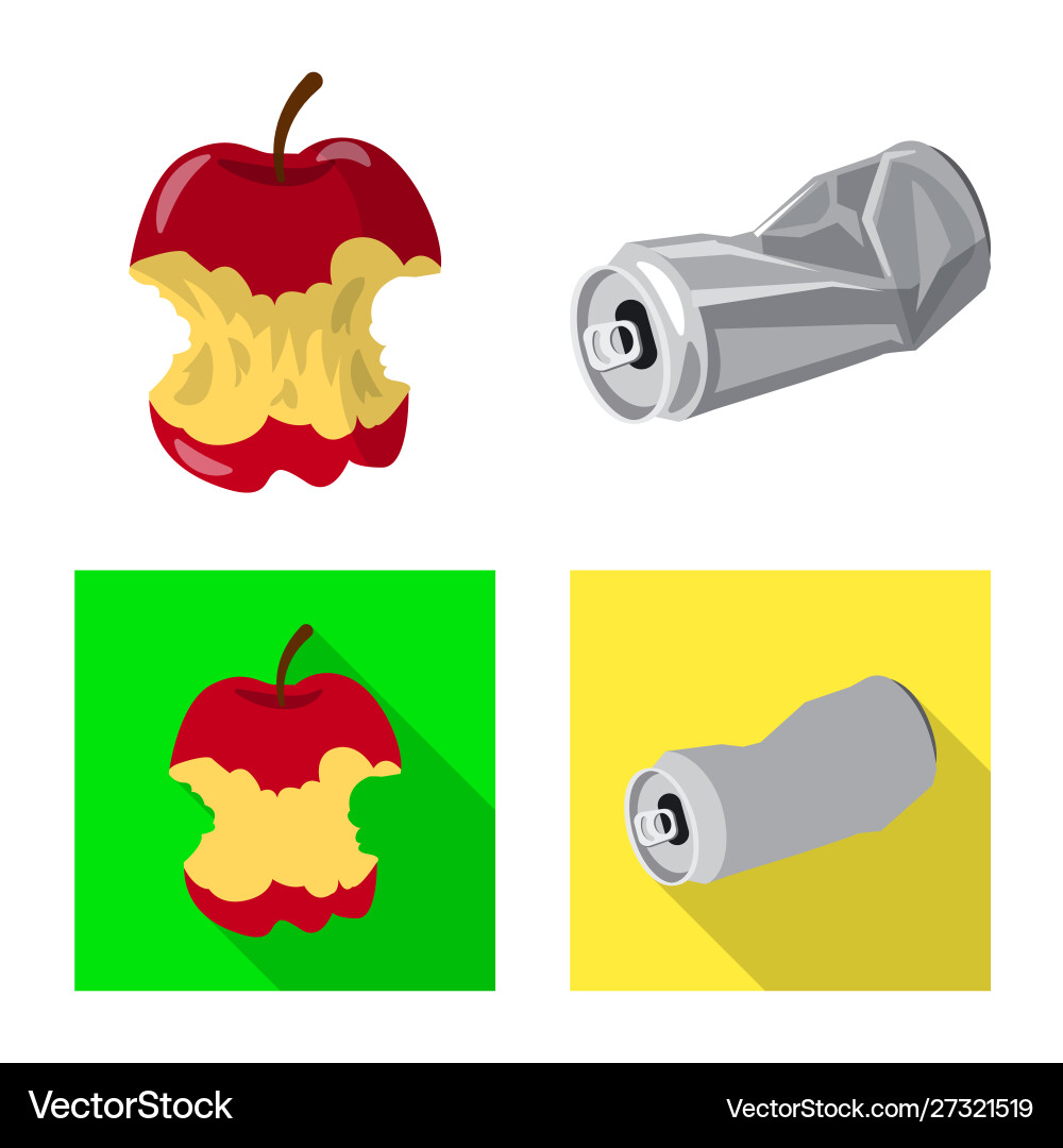 Isolated object refuse and junk symbol set vector image