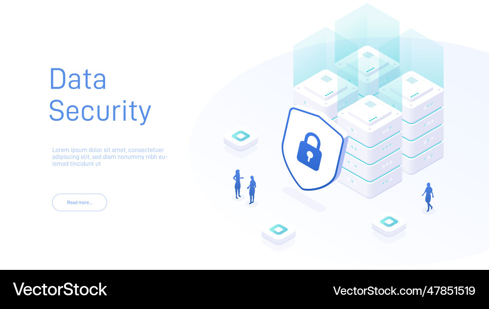 Isometric Data Security Concepts vector image