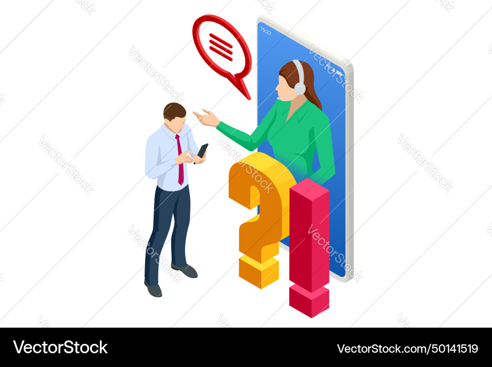 Isometric question marks message box Isometric question marks message box vector image