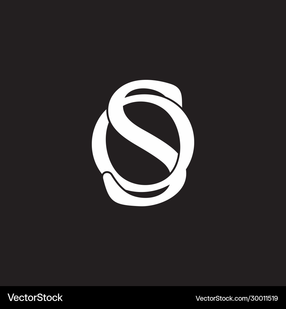Letter os linked simple overlapping design symbol Letter os linked simple overlapping design symbol vector image