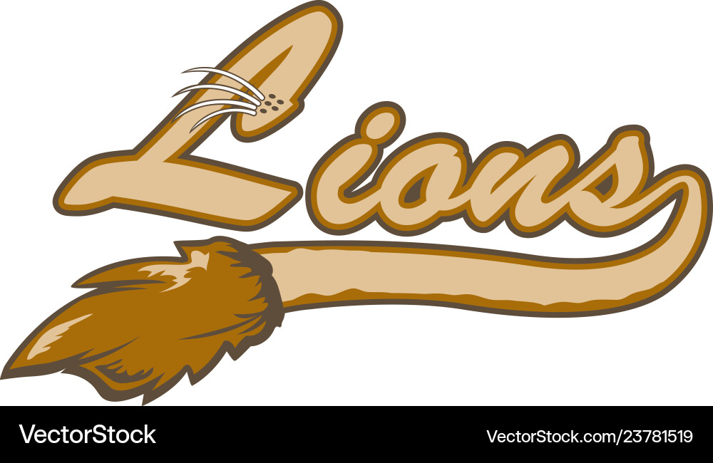 Lion Mascot Font Logo Vector Image