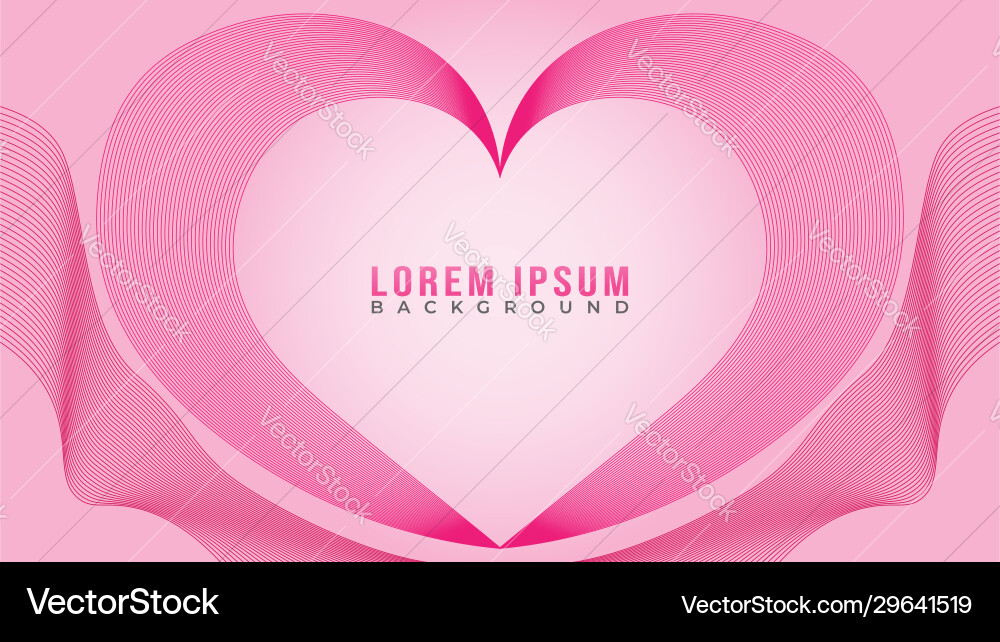Lovable heart frame concept abstract wave line vector image