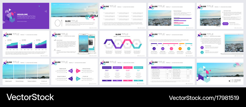 Presentation Template Elements Vector Image