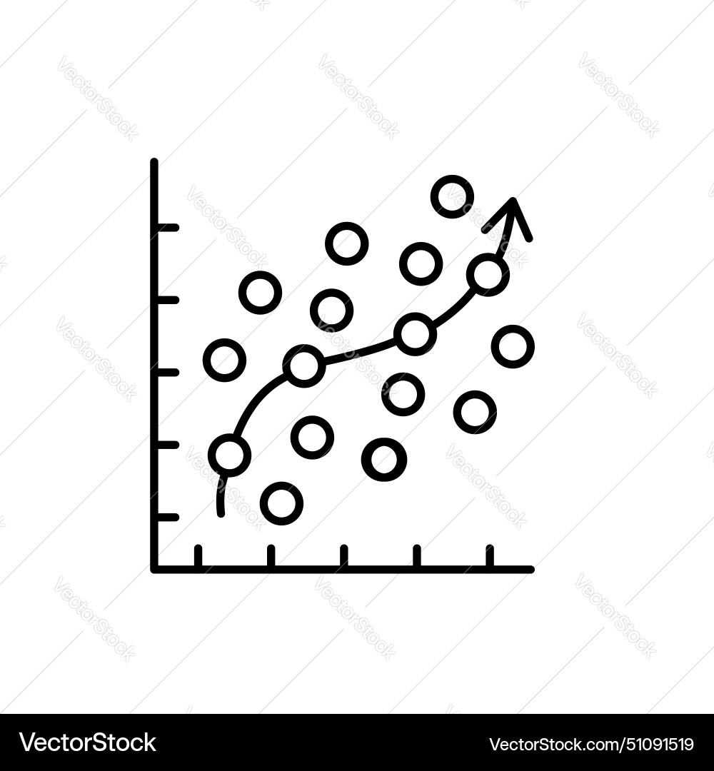 Regression analysis icon design vector image