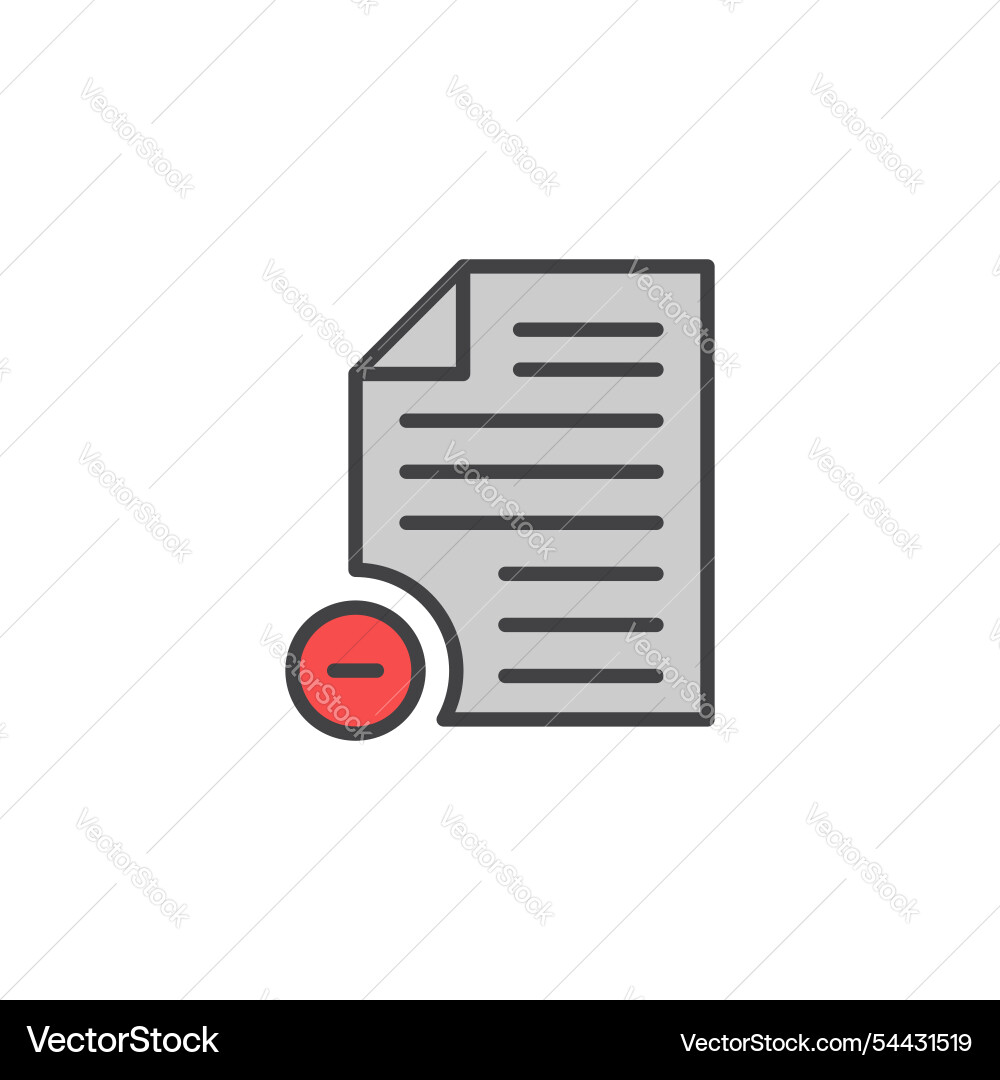 Remove document icon in colored version Remove document icon in colored version vector image