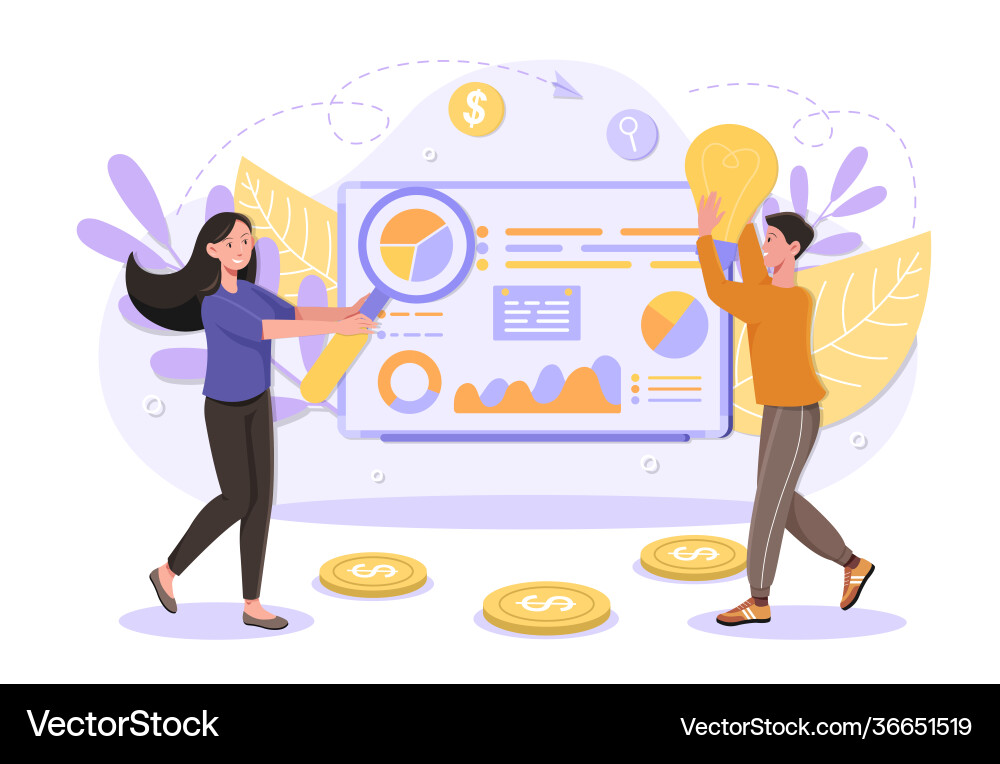 Searching new idea for statrup project concept Searching new idea for statrup project concept vector image