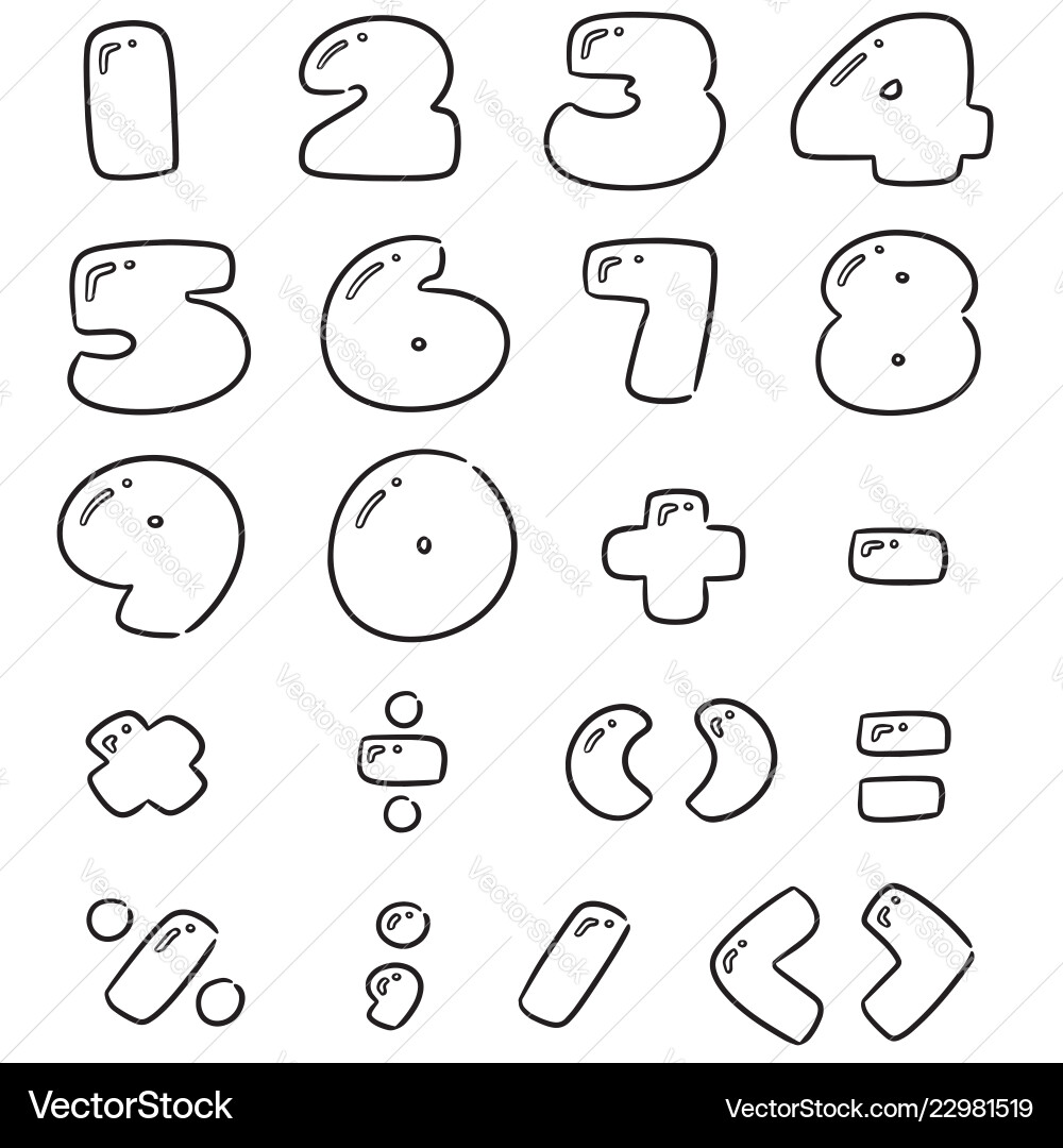 Set of number Vector Image