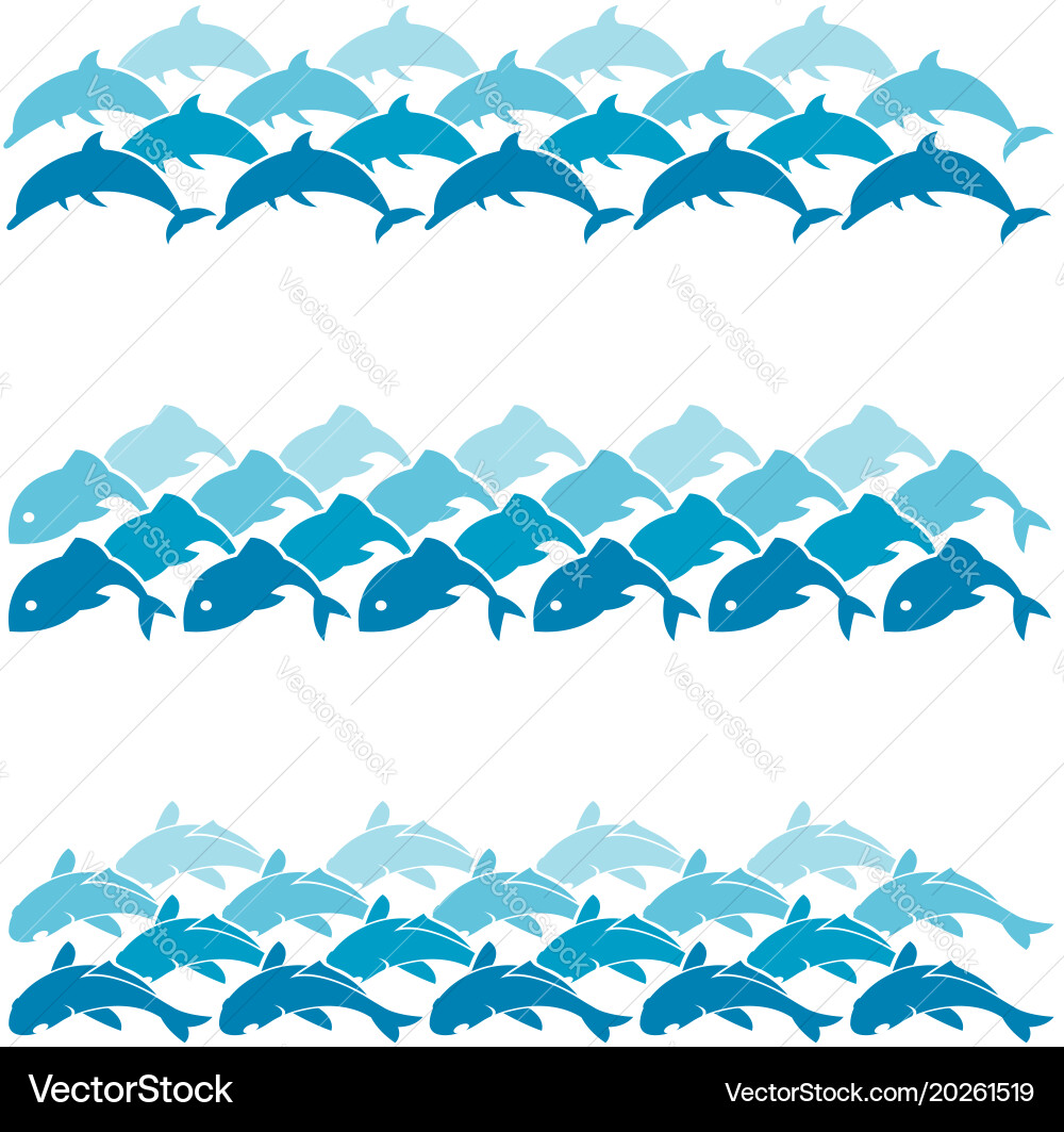 Set of sea wave Royalty Free Vector Image - VectorStock