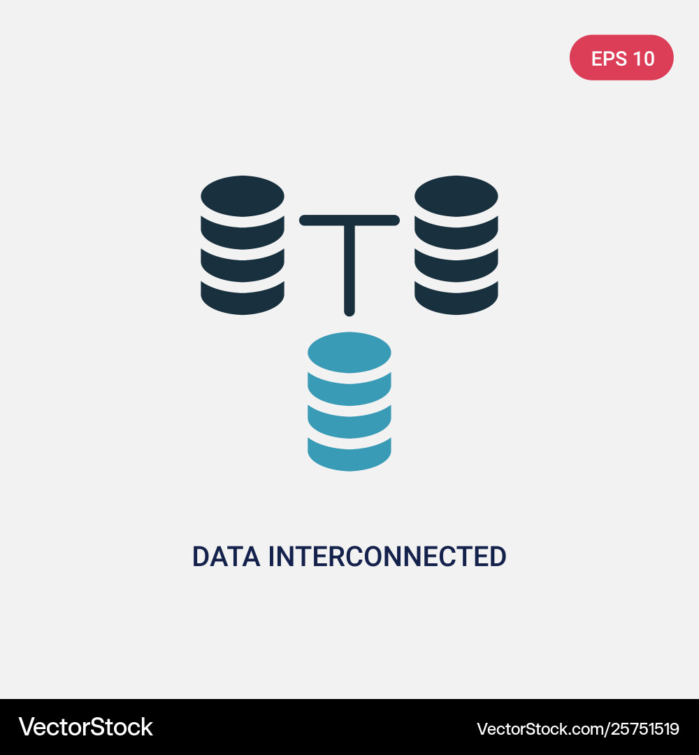 Two color data interconnected icon from user Two color data interconnected icon from user Vector Image