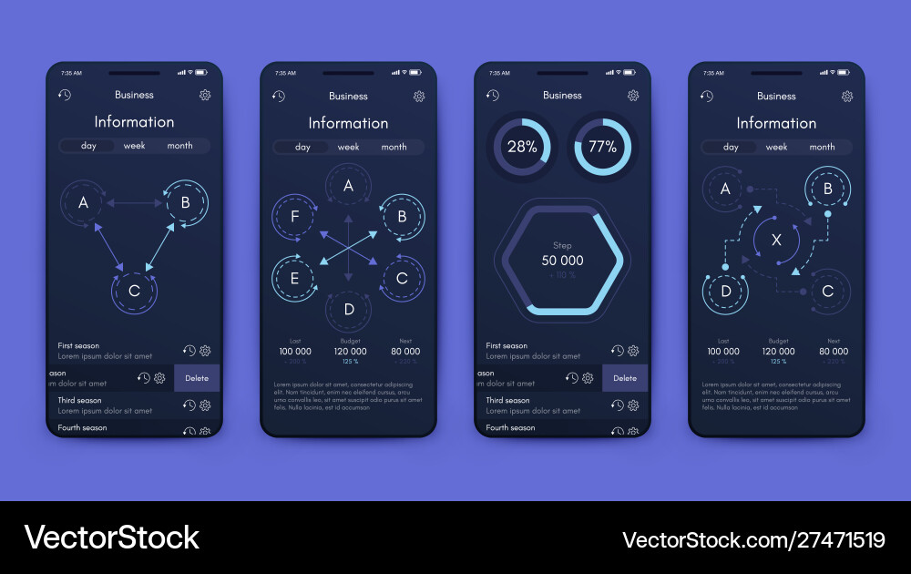 Verschiedene ui ux gui-Bildschirme und flache Web-Symbole Verschiedene ui ux gui-Bildschirme und flache Web-Symbole vektorbild