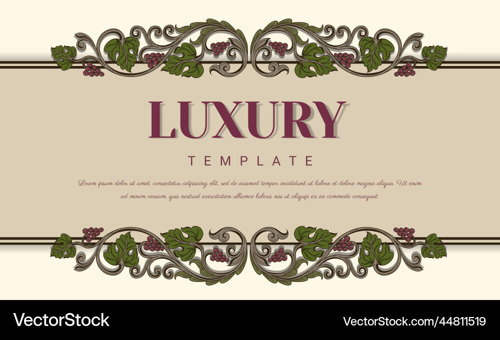 Vintage grape frame for design text box retro Vector Image