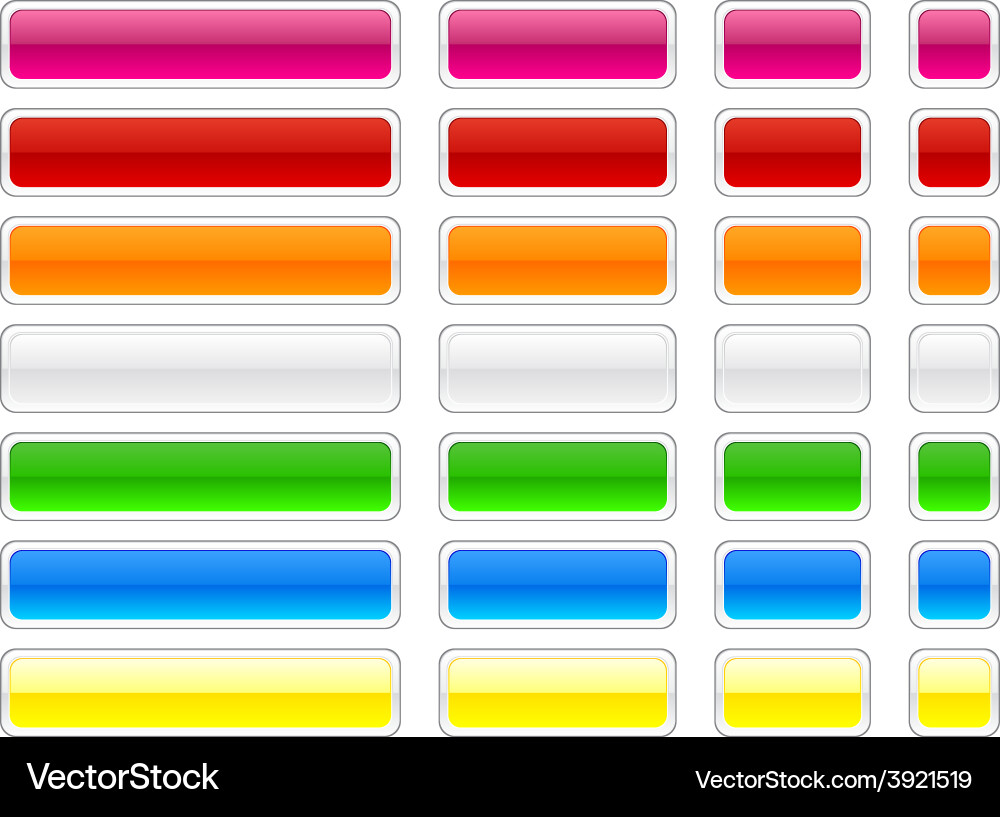 Web blank glossy buttons vector image