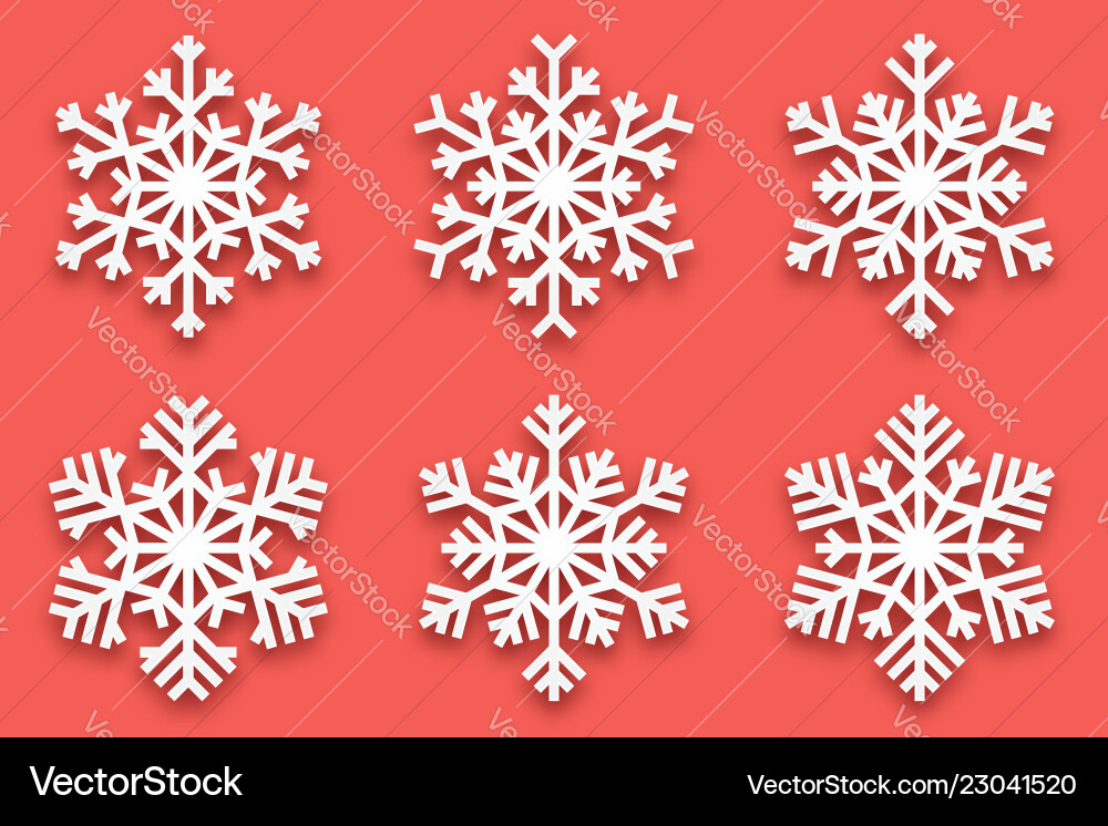 3d papercut decorative snowflakes 3d papercut decorative snowflakes vector image