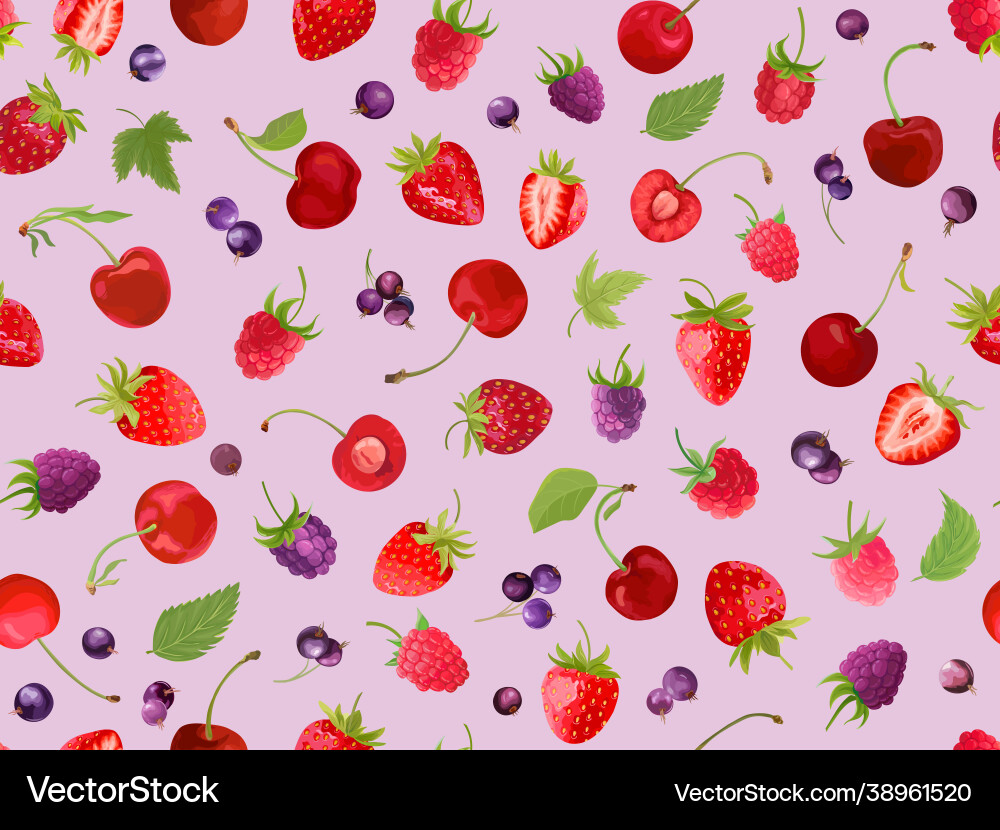 Berry Seamless Pattern vector image