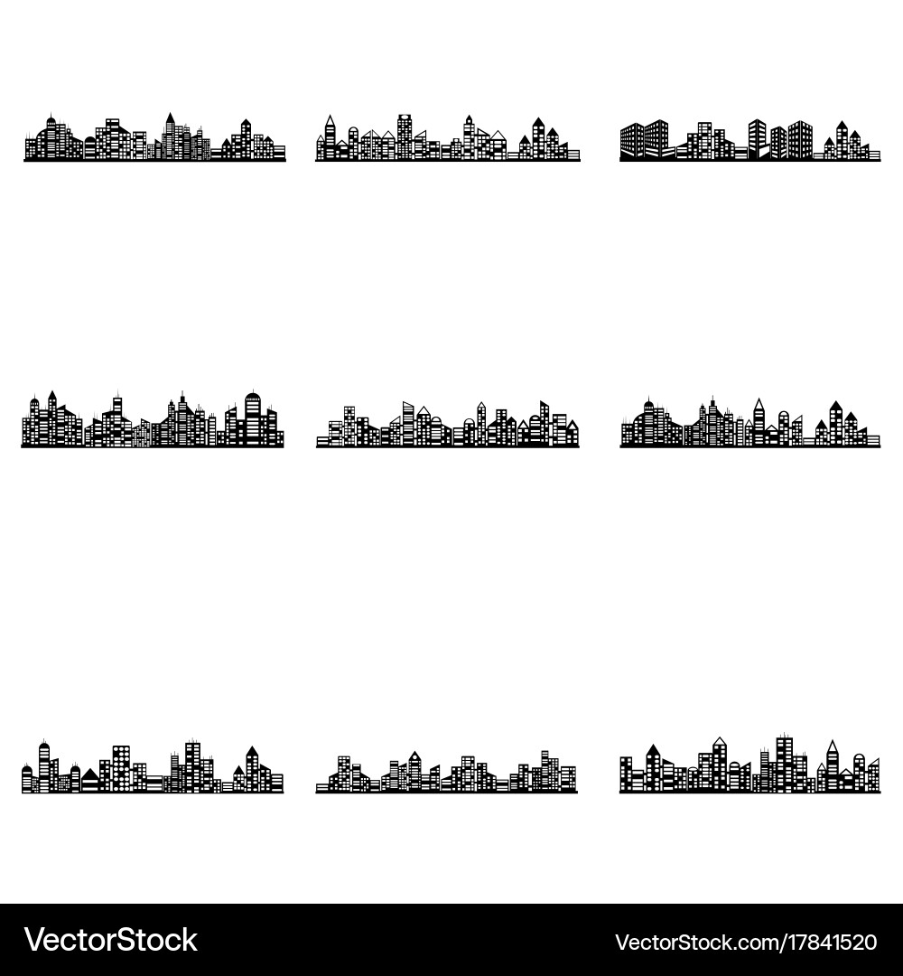 Building icon set vector image