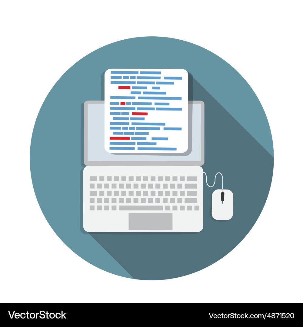 Coding Flat Background Technology Concept vector image