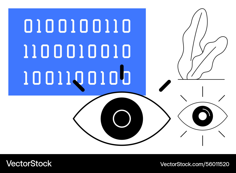 Digital coding and visual focus concept Digital coding and visual focus concept vector image