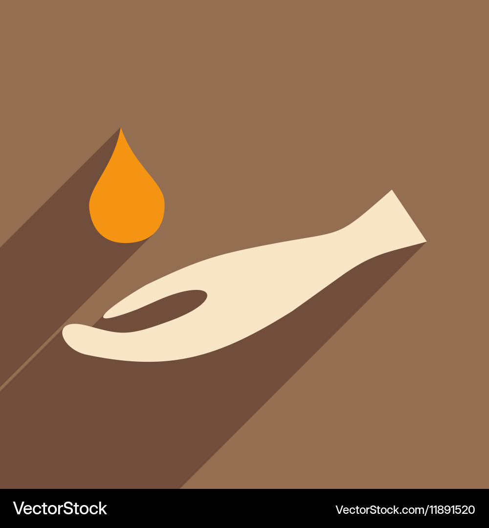 Flat with shadow icon and mobile application hand vector image