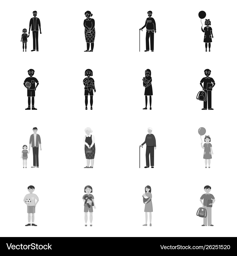 Isolated object character and avatar sign set Vector Image