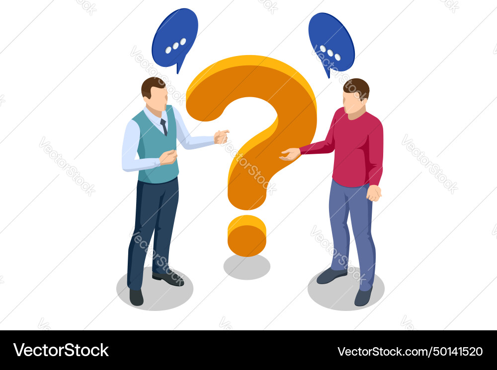 Isometric question marks message box Isometric question marks message box vector image