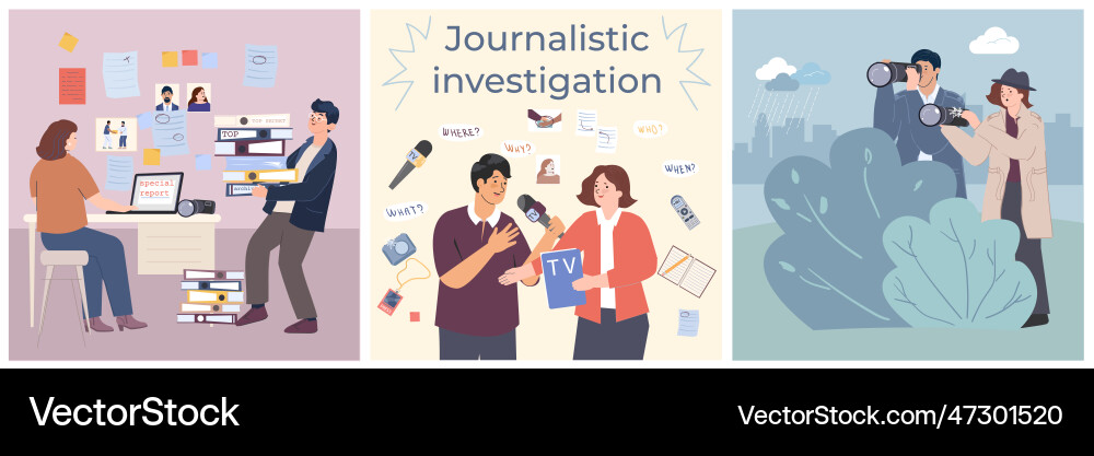 Journalistische Untersuchungen quadratische Kompositionen Journalistische Untersuchungen quadratische Kompositionen vektorbild