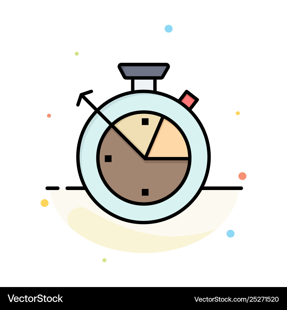 Measure time clock data science abstract flat Vector Image