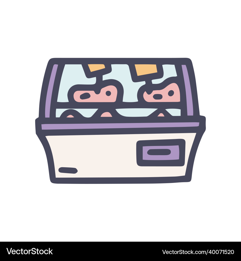 Meat display fridge color doodle simple Meat display fridge color doodle simple vector image