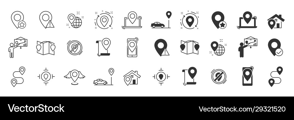 Navigation icons set vector image