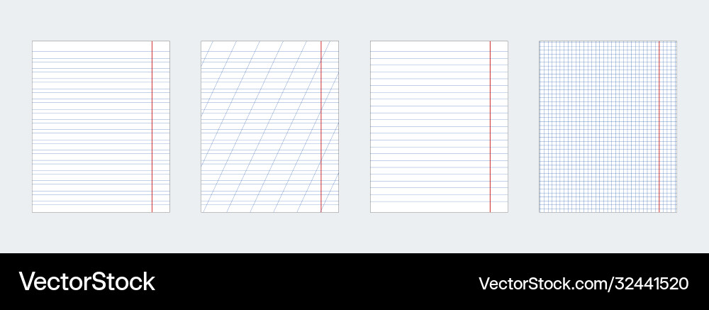 Notebook sheet set vector image