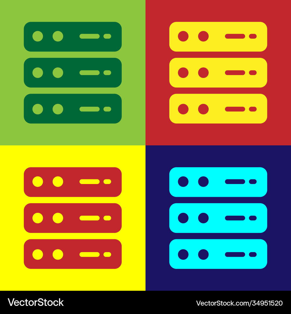 Pop art server data web hosting icon isolated Vector Image