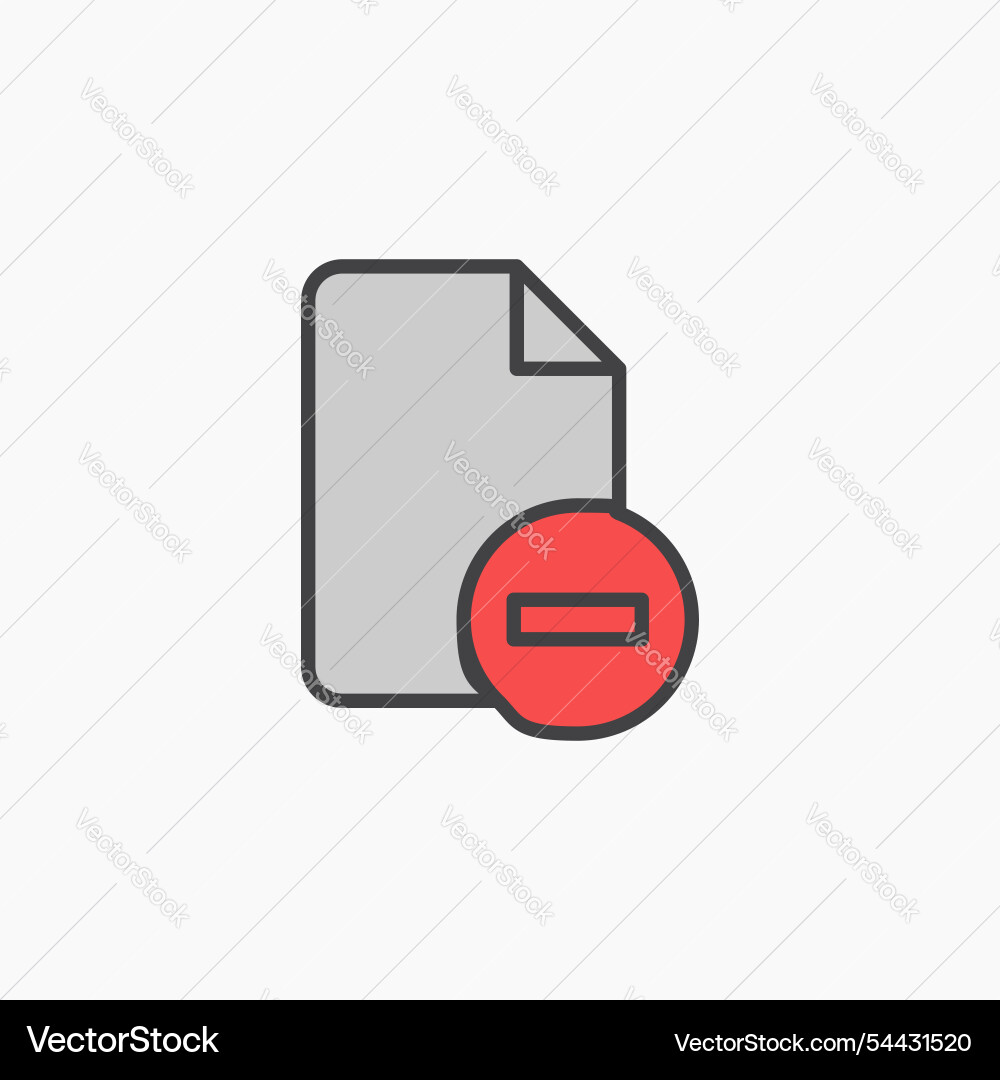 Remove file icon in colored version Remove file icon in colored version vector image
