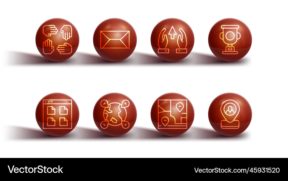 Set line project team base browser files award Set line project team base browser files award vector image