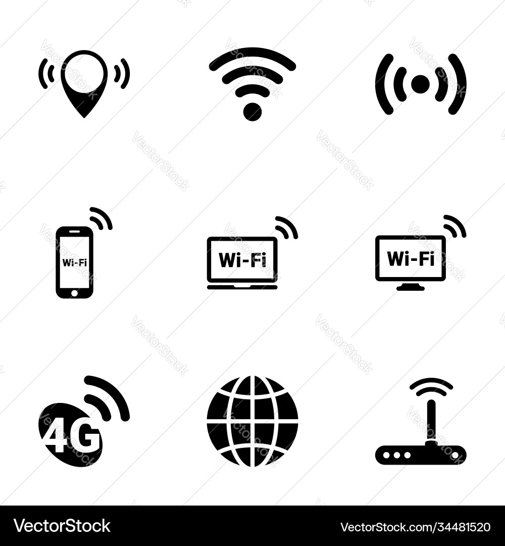 Set simple icons on a theme wi-fi Set simple icons on a theme wi-fi vector image