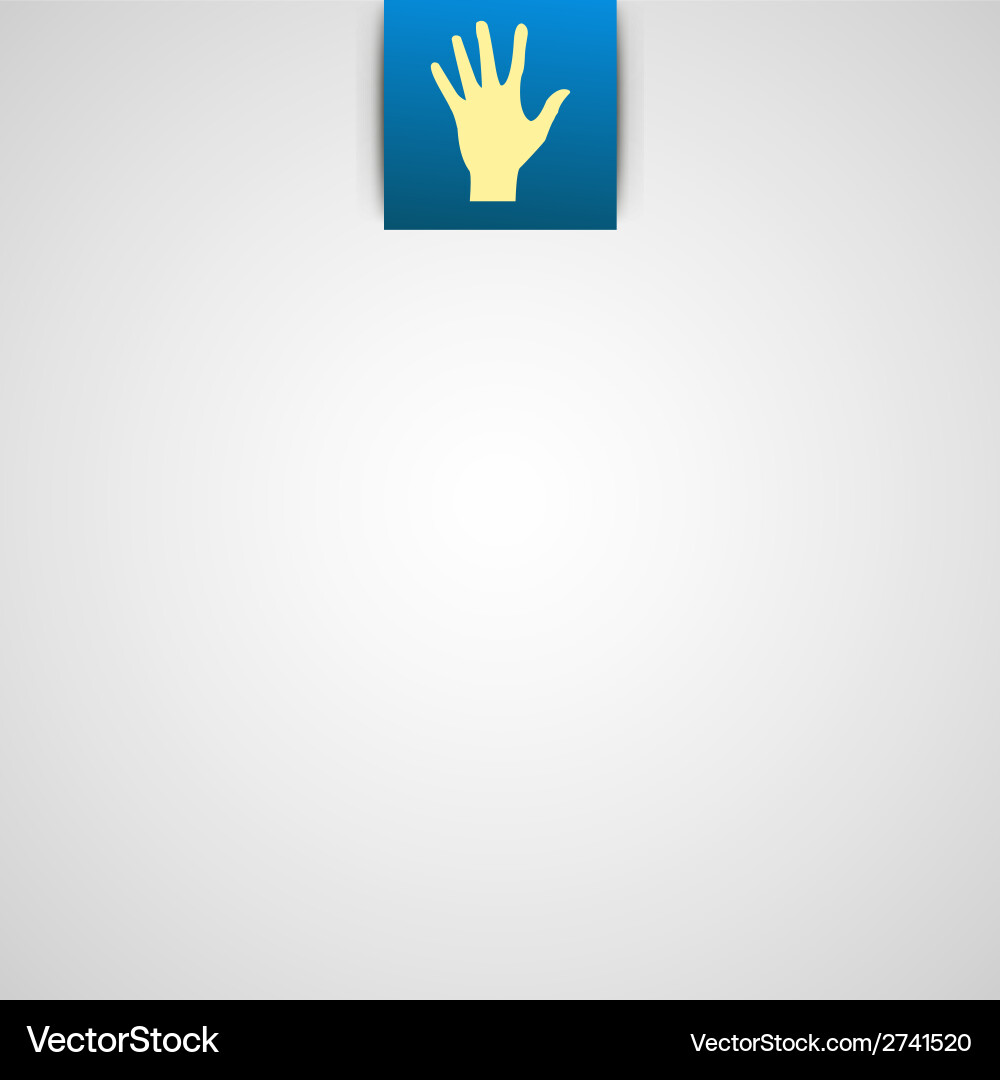 Simple gray background with hand icon Vector Image