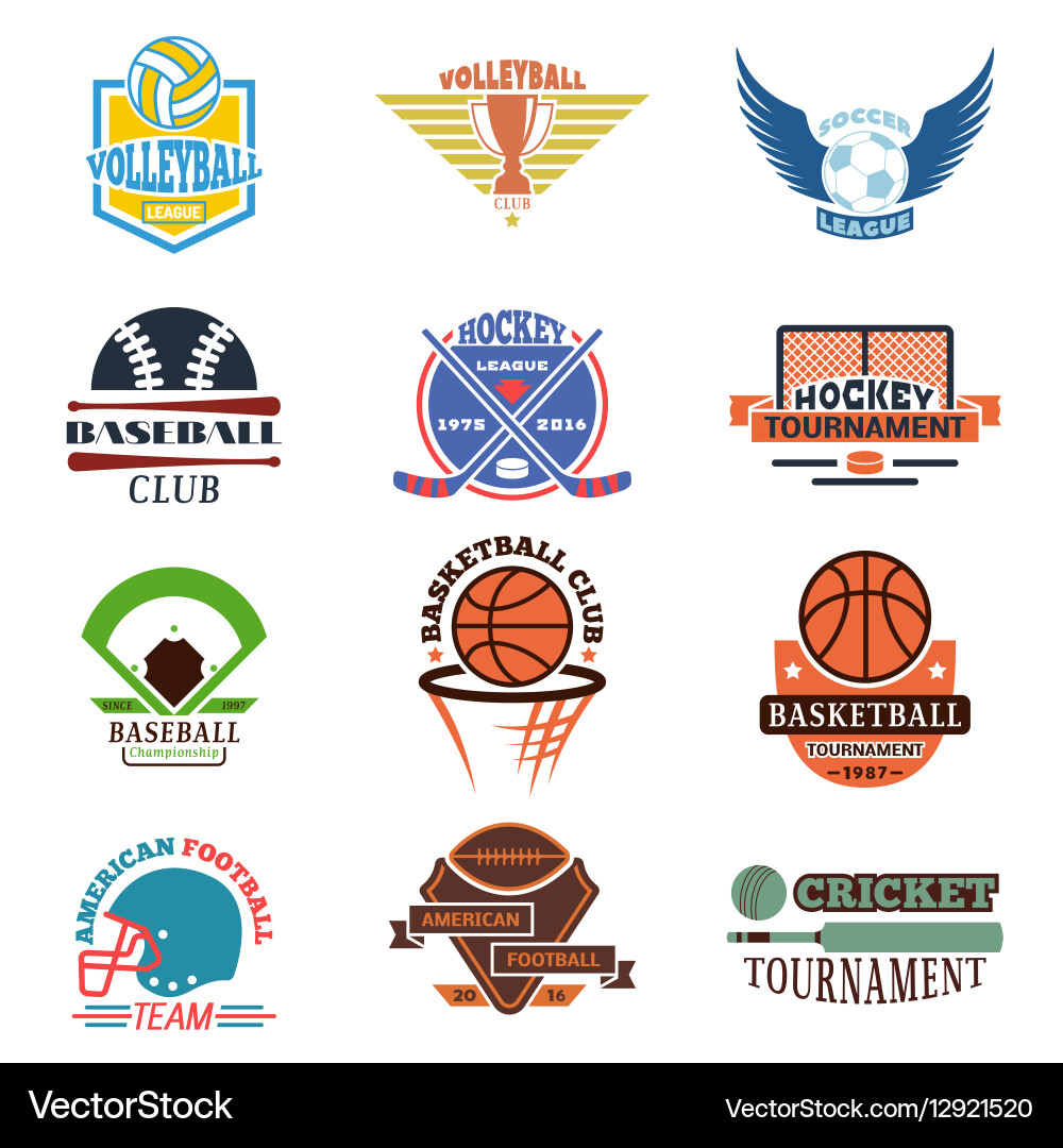 Sports Tournament Badge Set Vector Image