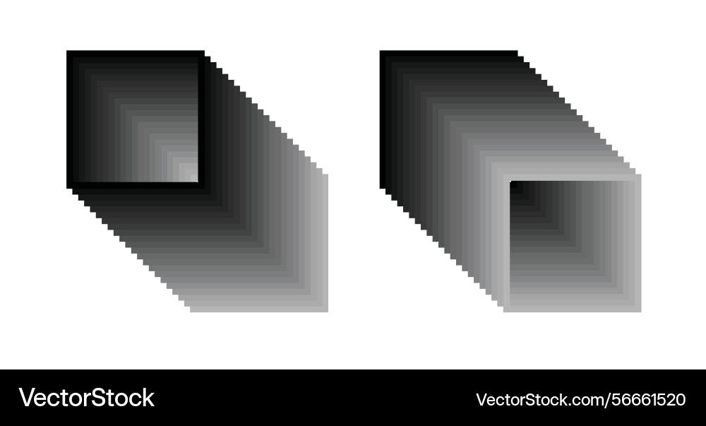 Square line tunnel optical pattern vector image