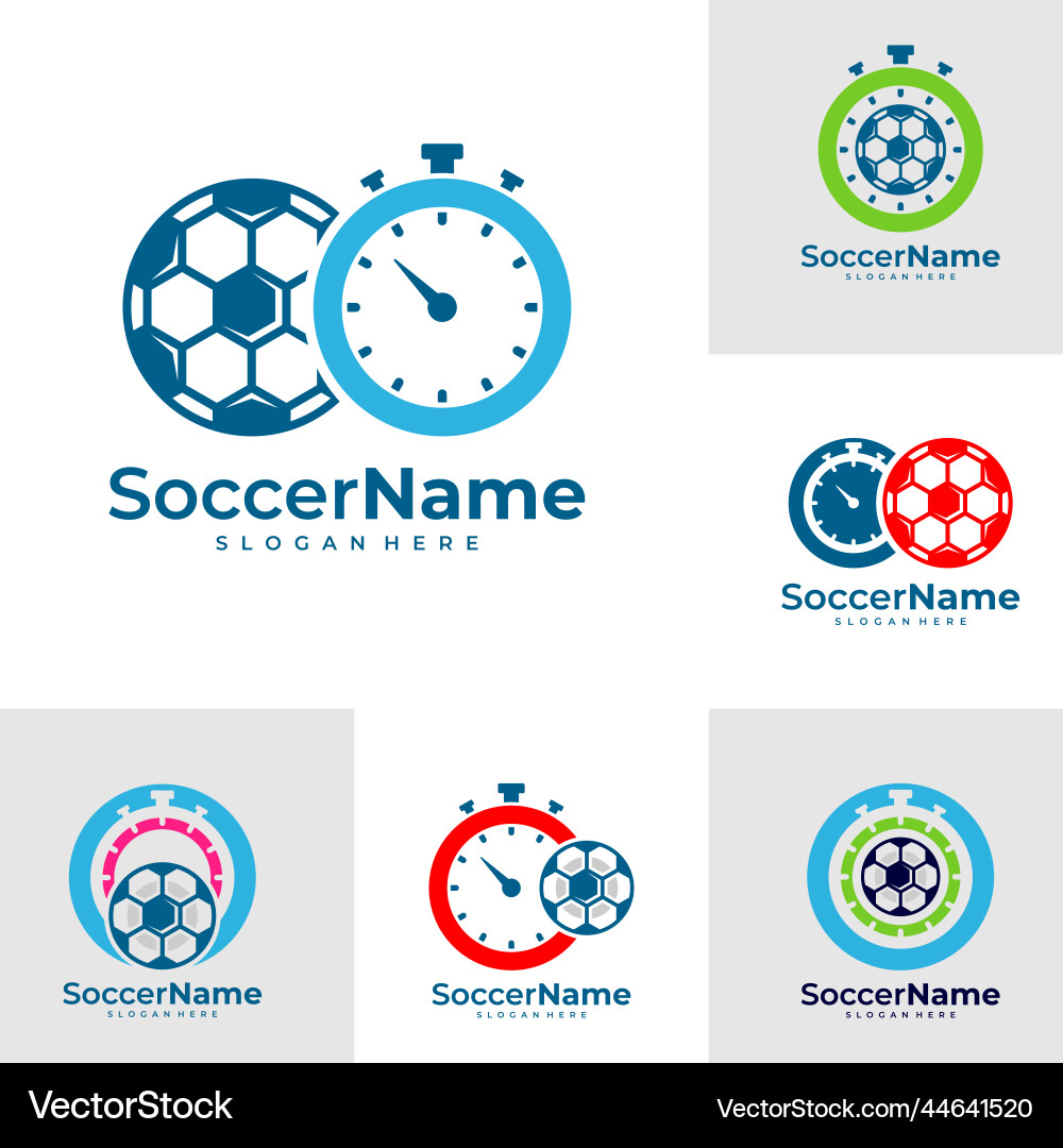 Zeit Fußball Logo Vorlage Fußball Zeit Fußball Logo Vorlage Fußball vektorbild