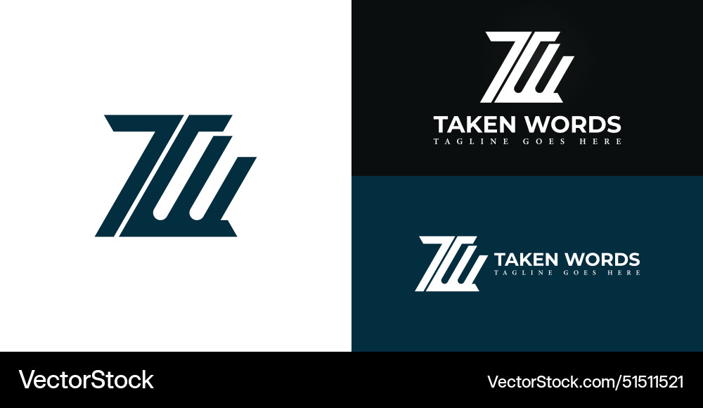 Abstract initial line letters tw or wt logo Abstract initial line letters tw or wt logo Vector Image