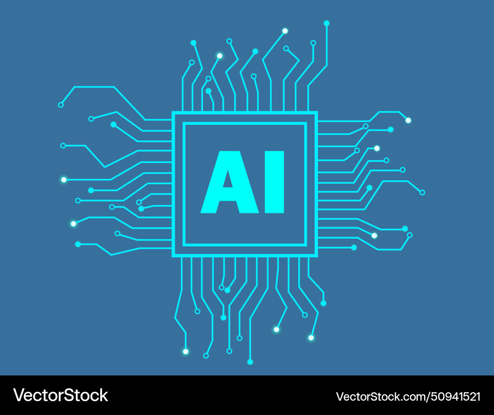 Ai technology with path artificial intelligence vector image