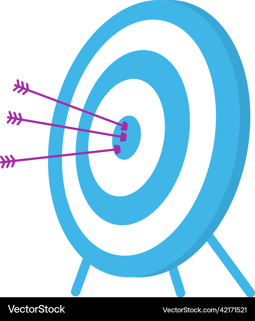 Archery target with arrows semi flat color object Archery target with arrows semi flat color object vector image