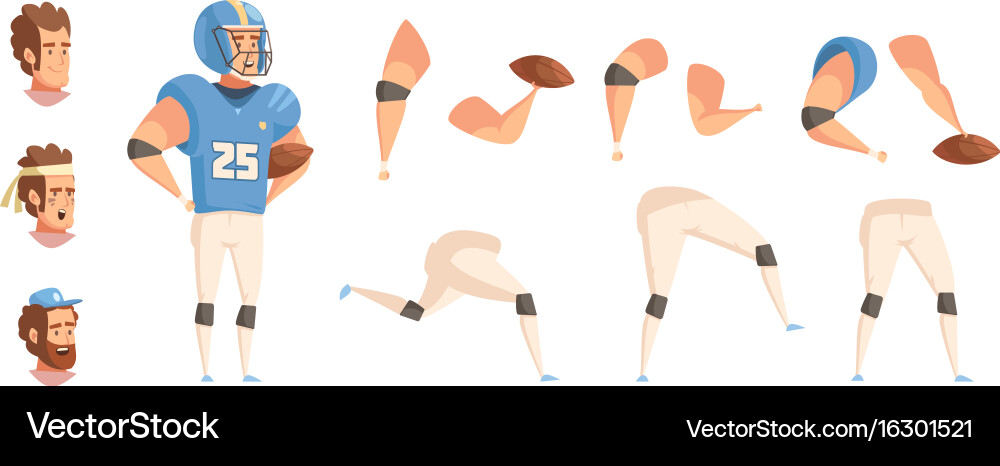 Baseball player constructor set Vector Image