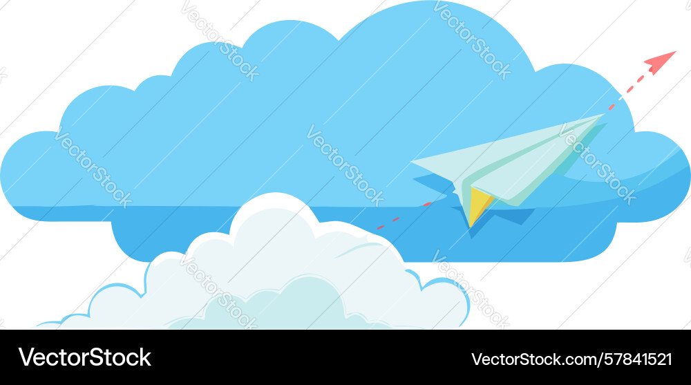Cloud paper plane agile data delivery vector image