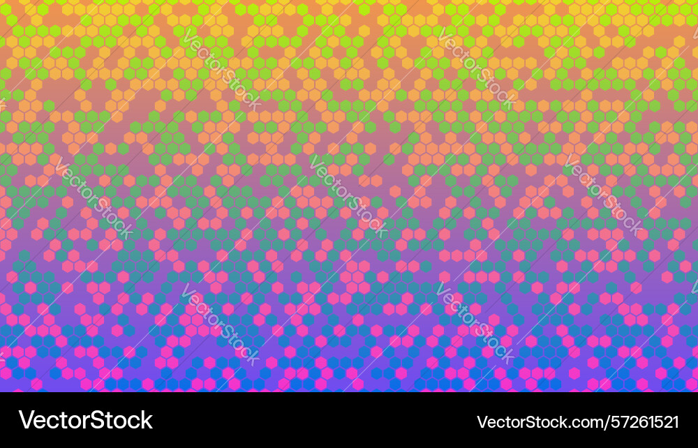 Colorful gradient hexagon pattern background vector image