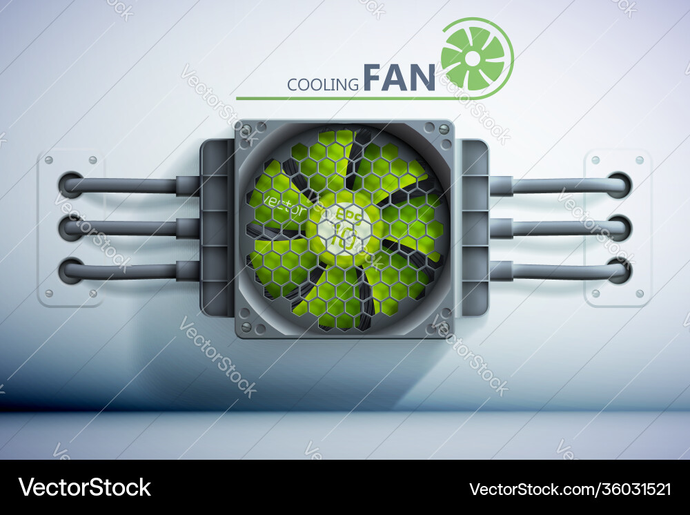 Computer cooling system template Computer cooling system template vector image