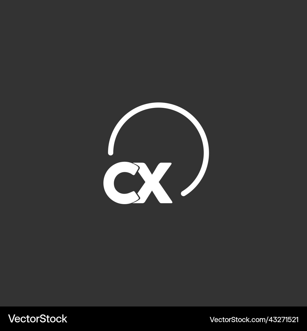 Cx initial logo with rounded circle Vector Image