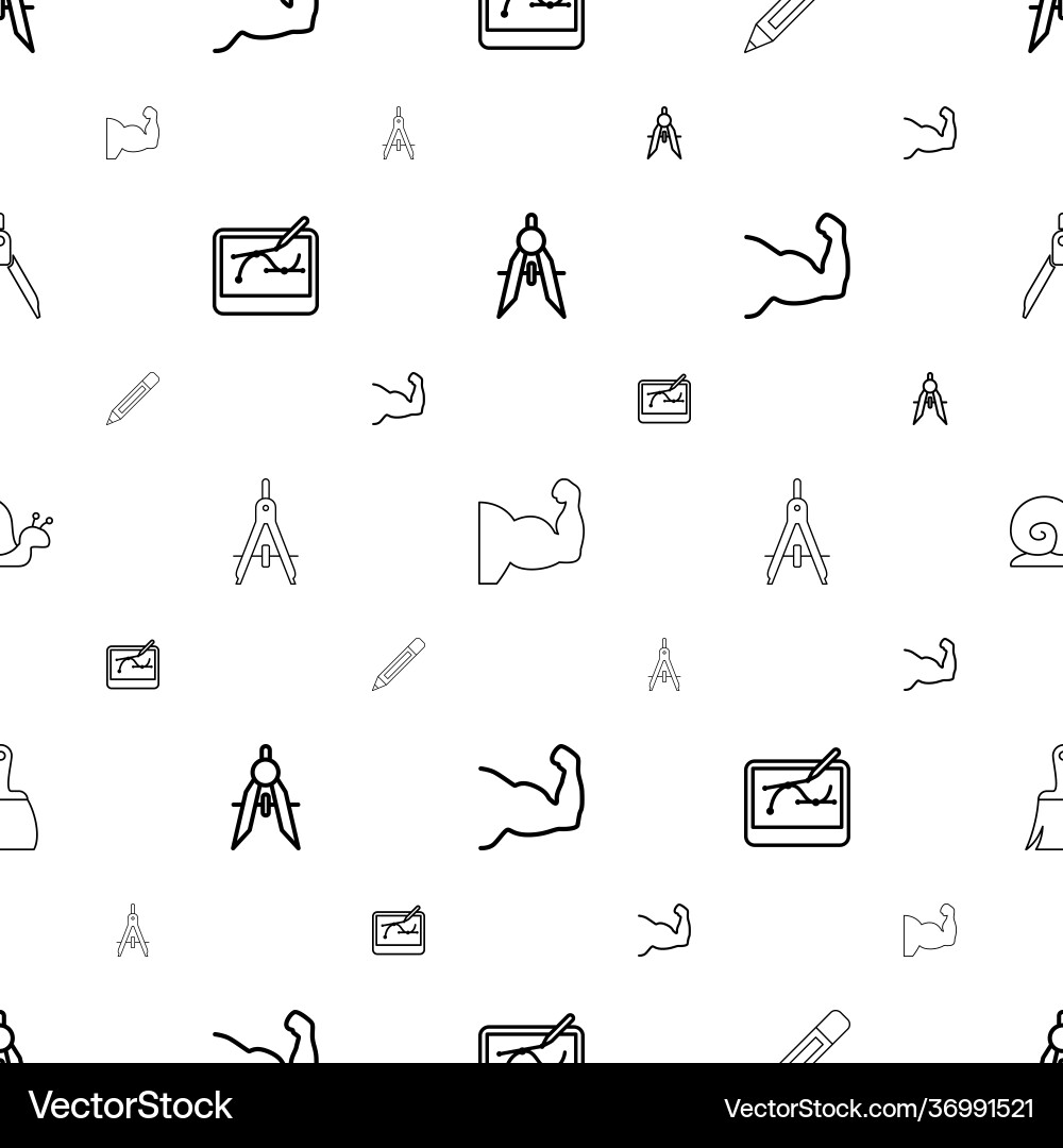 Draw icons pattern seamless white background vector image