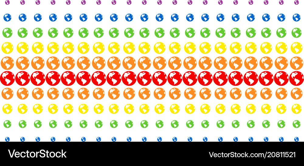 Earth shape halftone spectral array Earth shape halftone spectral array vector image