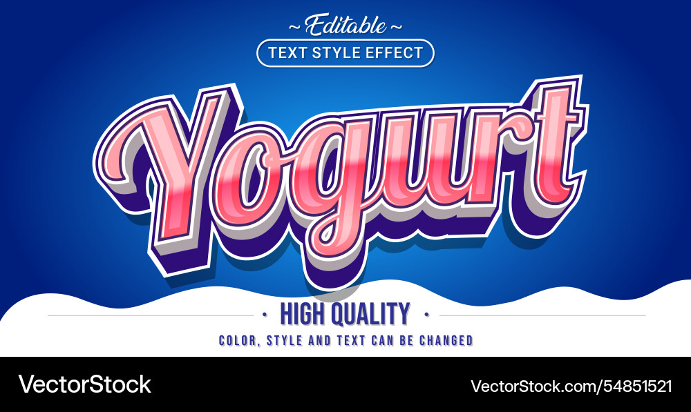 Editable text style effect - yogurt Editable text style effect - yogurt vector image