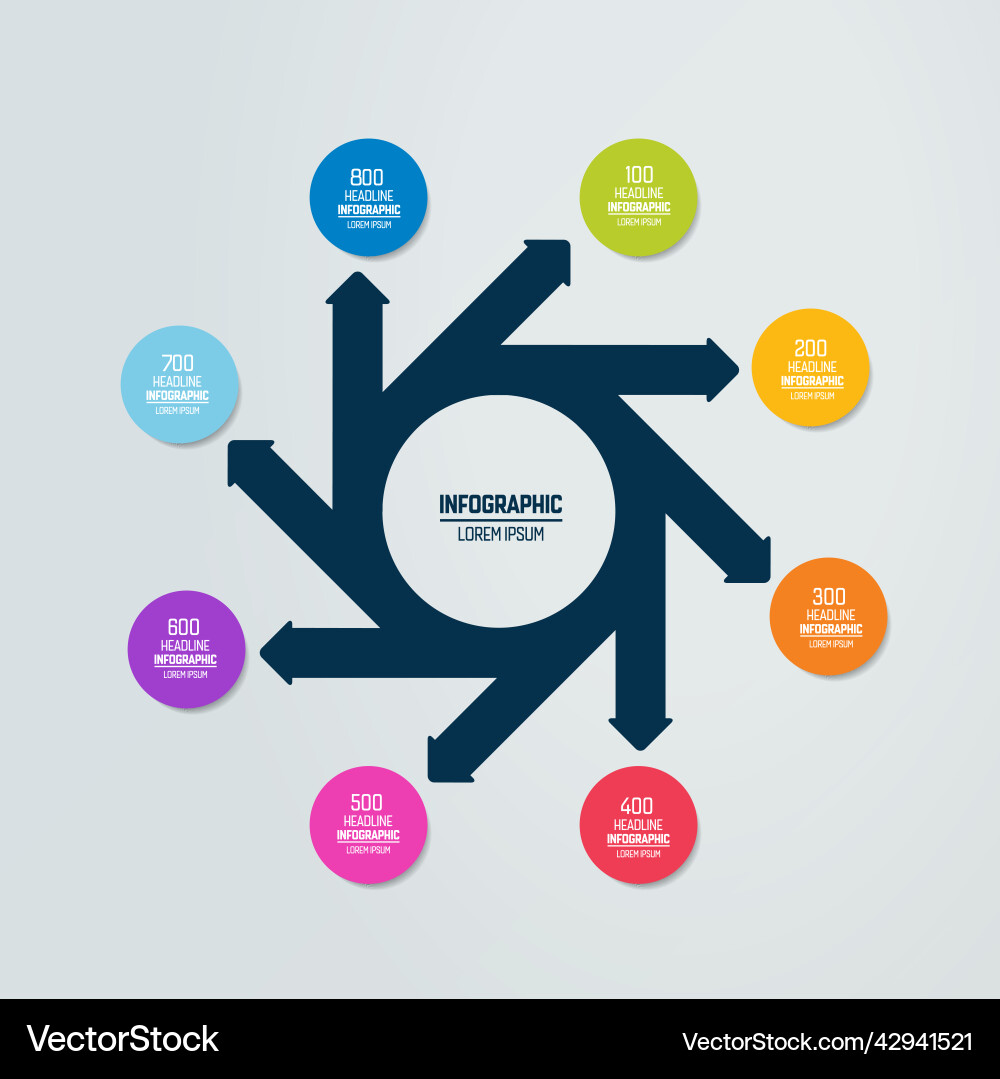 Flowchart scheme workflow diagram infographic Vector Image